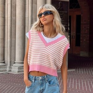 The Murphy Knit Vest / Princess Polly, XS/S in pink multi
